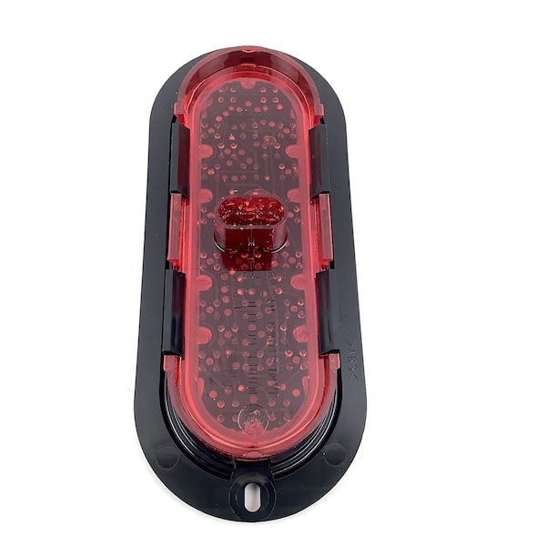 Truck-Lite 60 Series, Led, Red, Oval, 26 Diode, Stop/Turn/Tail, Black Flange Mount, Fit N Forget S.S., 12V 60256R - main